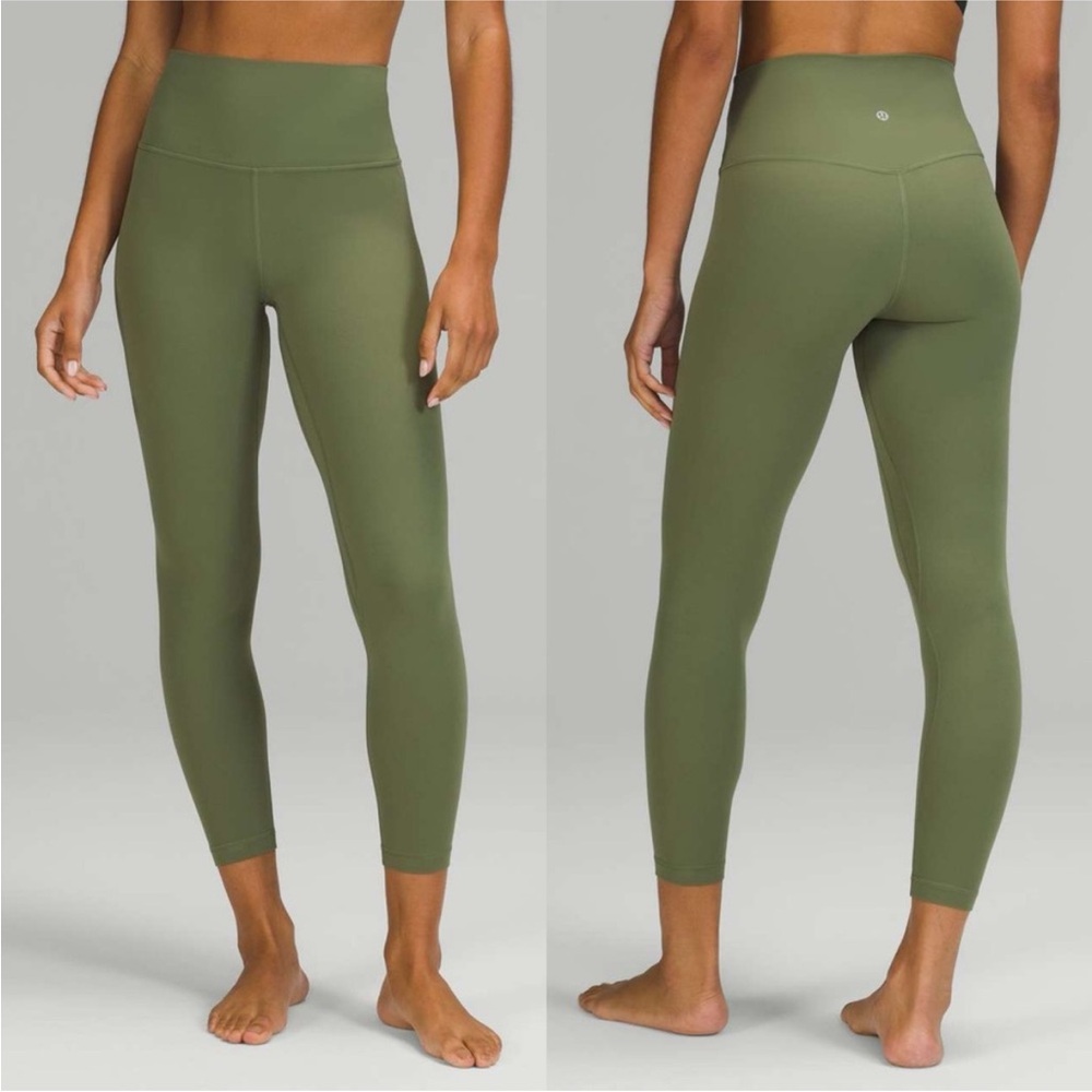 Nearly new Lululemon Align High-Rise Pant 28” SZ 20 green twill